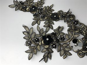 Besætning - pailletblomster og blomstermotiver